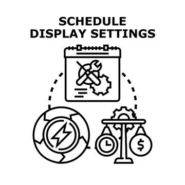 Schedule display settings process balancing time costs Stock Illustration
