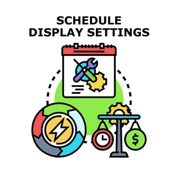 Schedule display settings process balancing time costs Stock-Illustration