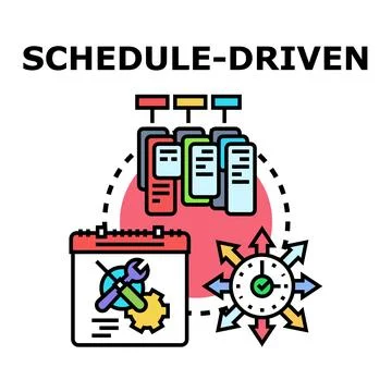 Schedule driven business planning and time management Stock Illustration
