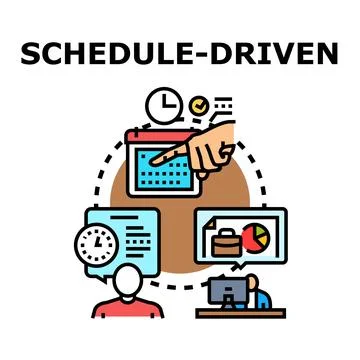 Schedule driven business process planning workflow 스톡 일러스트
