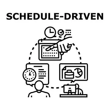 Schedule driven business process planning workflow Stock Illustration