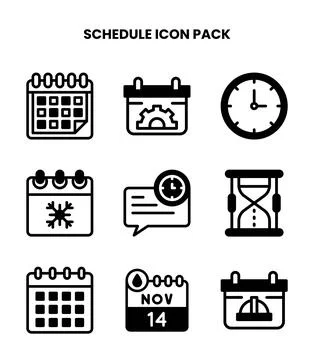 Schedule DuoTone Graphics Icons Pack Stock Illustration