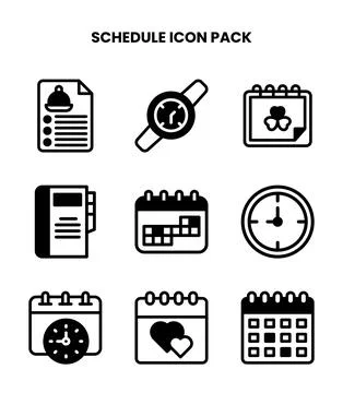 Schedule DuoTone Icons Pack Stock Illustration