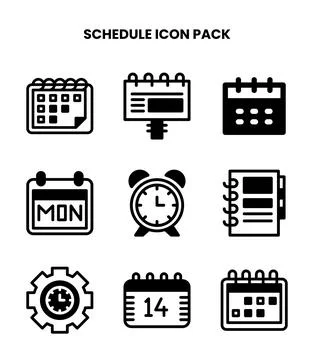 Schedule DuoTone Scalable Icons Pack Stock-Illustration