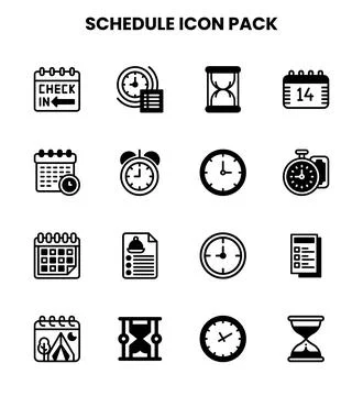 Schedule DuoTone Set Icons Pack Stock-Illustration