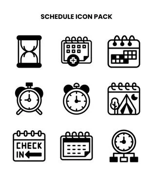 Schedule DuoTone UI Icons Pack Stock Illustration