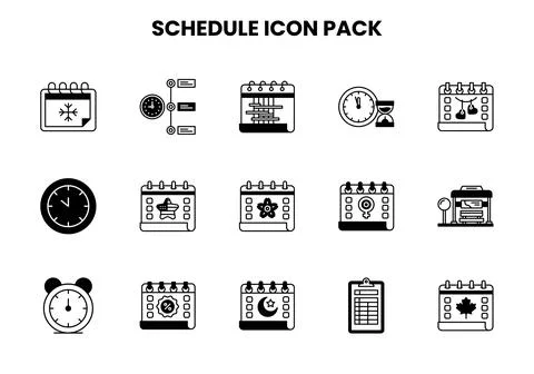 Schedule DuoTone Vector Icons Pack Stock Illustration