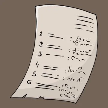 Schedule, examination work. Vector illustration of paper with inscriptions st Stock Illustration