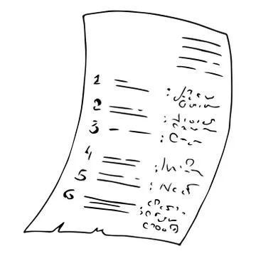 Schedule, examination work. Vector illustration of paper with inscriptions st Stock Illustration