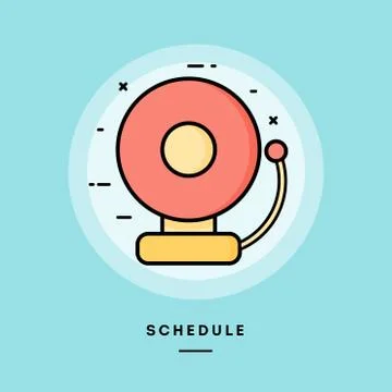 Schedule, flat design thin line banner. Stock Illustration