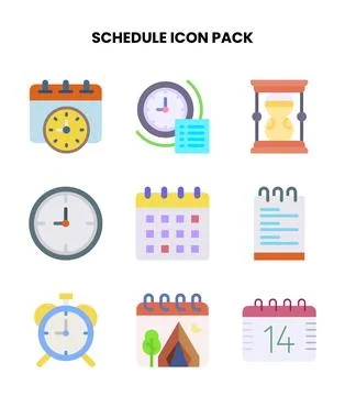 Schedule Flat Graphics Icons Pack 스톡 일러스트