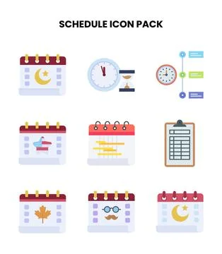 Schedule Flat UI Icons Pack Stock-Illustration