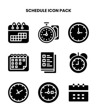 Schedule Glyph UI Icons Pack Ilustração Stock