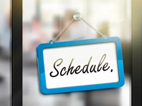 Schedule hanging sign Stock Illustration