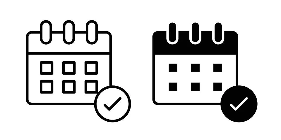 Schedule icon black vector isolated on white Illustrazione stock