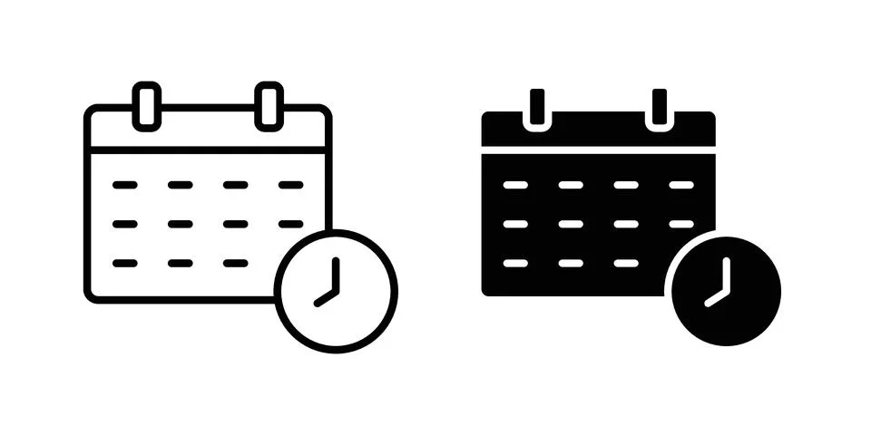 Schedule icon concept logo design collection Illustrazione stock