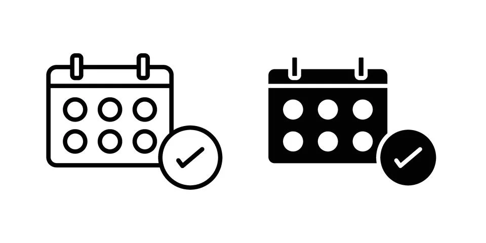 Schedule icon concept logo design collection Stock Illustration