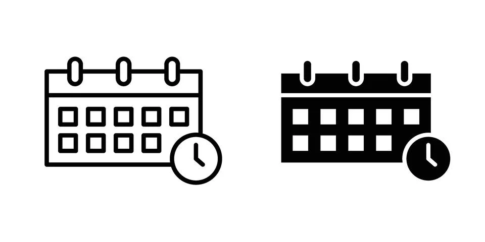 Schedule icon for design projects and web UI Illustrazione stock