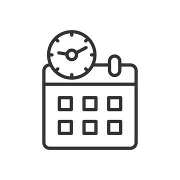 Schedule, icon in line design. Schedule, calendar, planner, time management Stock Illustration