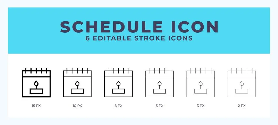 Schedule icon set with different stroke. Design elements for logo. Vector i.. Illustrazione stock