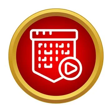 Schedule icon showing upcoming streaming event Illustrazione stock