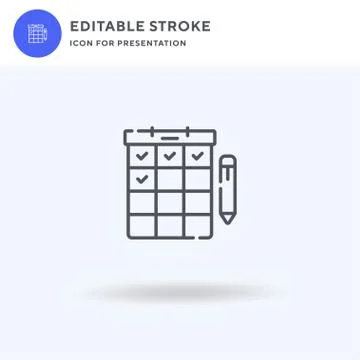 Schedule icon vector, filled flat sign, solid pictogram isolated on white, logo 스톡 일러스트