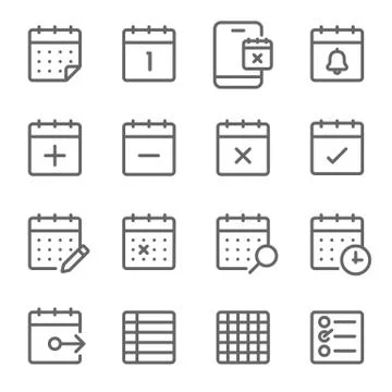 Schedule icons set vector illustration. event, check list, appointment Stock Illustration