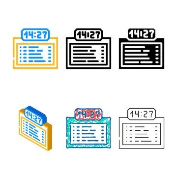 Schedule information color icon vector styleset Illustrazione stock