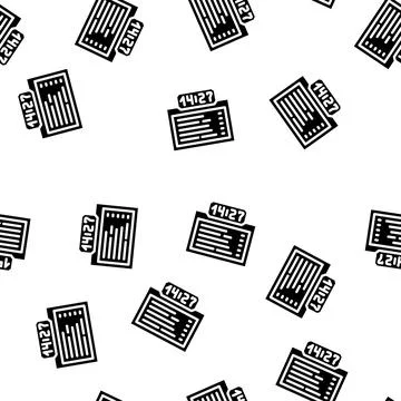 Schedule information glyph vector seamless pattern Stock Illustration