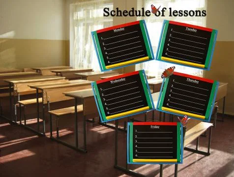 Schedule of lessons for a week Stock Illustration