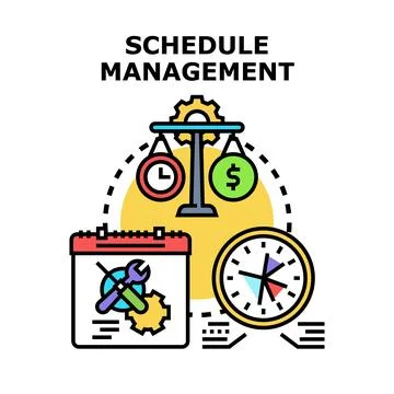 Schedule management balancing time and task planning concept Stock Illustration