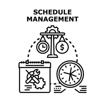 Schedule management balancing time and task planning concept Stock Illustration