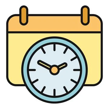 Schedule management with time clock icon illustration 스톡 일러스트
