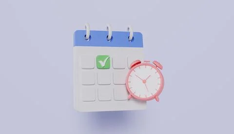 Schedule notification, Calendar with an alarm clock, time management Stock Illustration