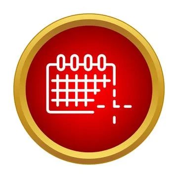 Schedule or appointment calendar icon on red circle Stock Illustration