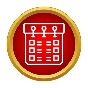 Schedule or to do list icon in red circle Stock Illustration