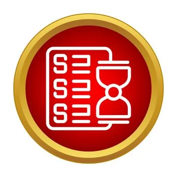 Schedule or task list with hourglass icon Stockillustratie