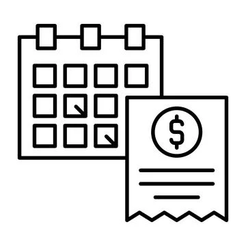 Schedule Payment Line Icon Stock Illustration