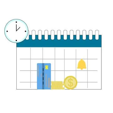 Schedule of payment, notification and reminder about pay Stock Illustration