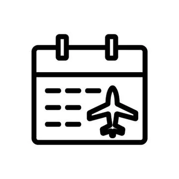 Schedule plane icon vector. Isolated contour symbol illustration Illustrazione stock