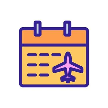 Schedule plane icon vector. Isolated contour symbol illustration Illustrazione stock
