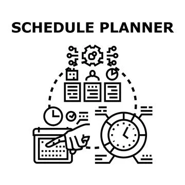 Schedule planner concept managing business tasks and time Stock Illustration