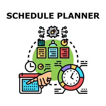 Schedule planner concept managing business tasks and time Stock Illustration