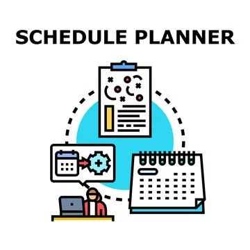 Schedule planner concept organizing tasks and managing time Stock-Illustration