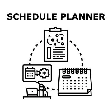 Schedule planner concept organizing tasks and managing time Stock Illustration