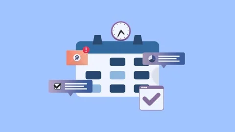 Schedule Planning and Time Management Concept Animation with Calendar. Stock Footage 315377383