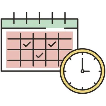Schedule planning and timing icon time management vector Stock Illustration