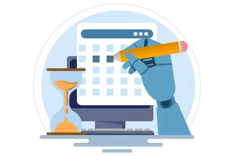 Schedule planning concept. Flat vector illustration banner. Job tasks. イラスト素材