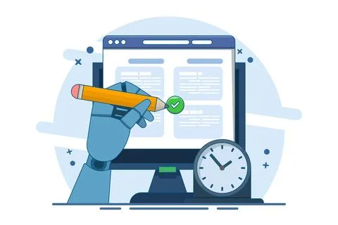 Schedule planning concept. Flat vector illustration banner. Job tasks. Stock Illustration