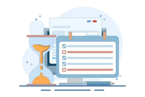 Schedule planning concept. priority, important, reminder of days on calendar. Stock Illustration